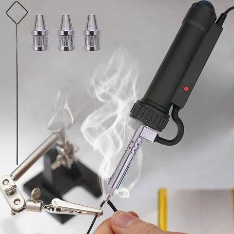 Automatic Desoldering Pump With Pro Grade Power, Solder Sucker Vacuum, Portable 30W Desoldering Iron Tool, 110V AC with 3 tips