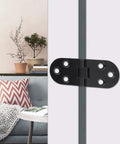 Four Pack Folding Flip Top Hinges In Zinc Alloy Black for doors, flaps, tables, cabinets. Installed on furniture door.