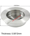 2 Pack Round Flush Pull Handles 65mm Outer Diameter 16mm Height, 50mm Hole Spacing Brushed Nickel Stainless Steel