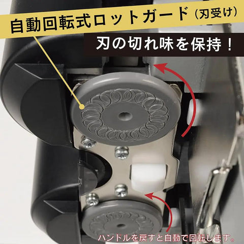 Close-up of K-500 Lot Guard Blade Receiver for automatic rotation, showing durable POM material and dual wheel mechanism.