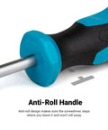 Close-up of Kontour Nut Driver Set 7-Piece Metric 3-Inch Hollow Shaft handle showing anti-roll design.