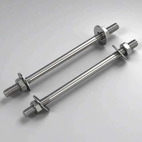 Stainless Steel Heavy Duty Pro Grade Built To Last Double Ended Through Wall Bolt Kit With Nuts And Washers M10 Size 14 Lengths