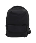 Smell Proof Executive Tech Adventure Backpack Hits Different With A Secret Combo Lock And Usb C Pass Through Port For Your Fifteen Inch Laptop In Clean Titanium Black Finish, front view showing sleek charcoal design.