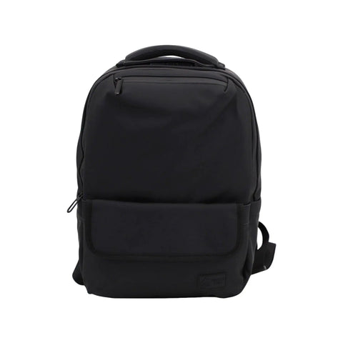 Smell Proof Executive Tech Adventure Backpack Hits Different With A Secret Combo Lock And Usb C Pass Through Port For Your Fifteen Inch Laptop In Clean Titanium Black Finish, front view showing sleek charcoal design.