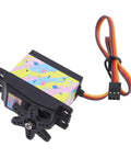 Heavy Duty 35Kg Digital RC Servo Featuring All Metal Gears And Beast Mode Response For Rock Solid Steering On 1/10 1/12 Scale RC Cars Trucks Robots And Custom Rigs, multicolored design, side view.