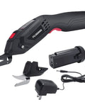 Rechargeable Electric Scissors With Dual Lithium Battery Packs And Razor Sharp Blades Cordless Fabric Shears for heavy duty cutting tools.
