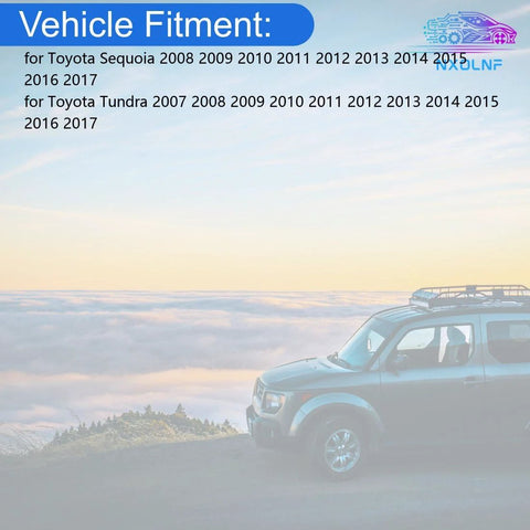 Vehicle fitment information for Toyota Sequoia and Tundra, covering model years 2007 through 2017, useful for replacement kits.