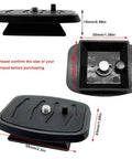 2 Pack 35mm Quick Release Plate For Tripod Mount Adapter With QR Camera Mounting Ball Head Parts Replacement For Quantaray Slik Walmart Sunpak 5800D 7000TM 6400UT 8001UT MX1000, black plastic