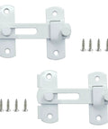 Two Pack Flip Latch Lock Set 3.94 Inch By 2.77 Inch White Stainless Steel Barn Door Latches with screws