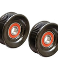 Premium Grooved Pulley 2 Inch Accessory Drive Belt Idler For Ford F250 F350 E350 E450 Super Duty Serpentine Kit Tensioner Tool Replace Oem Part black pulley with sealed bearing