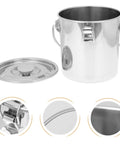 Stainless Steel Airtight Bucket With Cover For Beverages Camping And Beer Chilling Portable Sealed Metal Cooler Bin Outdoor Water Bin Chiller