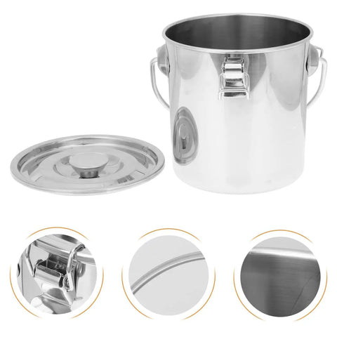 Stainless Steel Airtight Bucket With Cover For Beverages Camping And Beer Chilling Portable Sealed Metal Cooler Bin Outdoor Water Bin Chiller