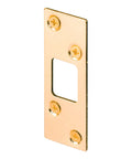 Brass Plated High Security Deadbolt Door Strike For Residential Jambs, Reinforces Deadbolt Area, 3/4 In By 1-1/16 In Bolt Opening