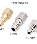 Heavy Duty Pneumatic Lapping Grinder Featuring 1.0mm Fast Reciprocating Stroke Micro Air Pencil Die Kit fittings including US, C, and EU types.
