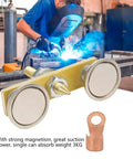 Heavy Duty Welding Magnet Head With Super Strong Suction Power, 36mm brass disc, absorbs weight 3KG for secure grounding.
