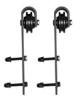 Hangers for Barn Bypass Sliding Doors 84 By 96 Inches With 6.6 Ft Heavy Duty Rails Kit In White Ash Finish Steel Set