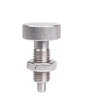Beefy All Stainless Steel Spring Screw Bolts With Quick Pull Twist Lock System No Tap Or Drill Needed Rugged Shop Grade Threaded Inserts For Heavy Duty Fabrication M6 M8 M10 M12 M16 with a textured grip head.