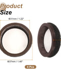 Image showing four pack round felt furniture sliders, 37mm and 31mm sizes, heavy duty black glide pads for protecting hardwood floors.