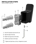 Installation guide for 4 Pack Matte Black Towel Hooks For Bathroom And Mudroom Heavy Duty Wall Mounted Hooks with drill mounts and screws.