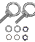 Beefy M6x20 Closed Ring Eye Bolt For Concrete Anchoring And Decorative Projects, Weatherproof And Wear Resistant Stainless Steel Anchor Bolt With Nylon Nut Buffer To Protect Surfaces, Ideal For Precision Instruments, with washers and nuts