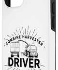 Combine Harvester Driver Case For Smartphone Threshing Harvesting Machine Farm Theme Protective Cover Funny Farm Gear Gift