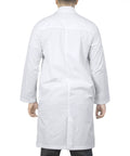 Back view of Ultra Comfortable Unisex White Lab Coat For Men And Women 40 Inch Premium Poly Cotton Blend Spacious Pockets Durable And Easy Care