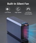 Top Rack Dual Sata Hard Drive Enclosure With Raid Disk Array And Quiet Cooling Fan USB3.0 showing built-in silent fan and design details.