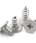 Four Heavy Duty Stainless Steel Self Tapping Wood Screws Set M2 M2.6 M3 M3.5 M4 14mm Wafer Head Cross Phillips A2 304 close-up