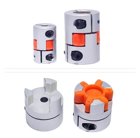 Heavy Duty Plum Flexible Shaft Coupling Clamp Style Aluminum Jaw Coupler With Spider For CNC Motor Encoder 20mm To 60mm