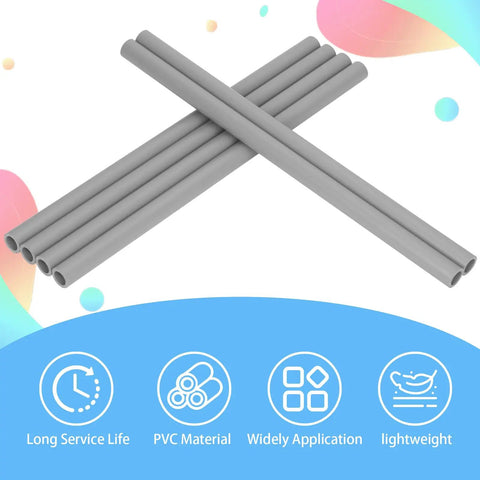 Image showing Six Pieces Three Quarter Inch Grey Electrical Conduit PVC Pipe Seventeen Inches Long Sch40 Rigid Tube Round Pipes.