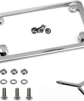 Premium Heavy Duty 304 Stainless Steel Motorcycle License Plate Frame For Standard American Plates with bolts and nuts.