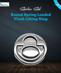 Marine City round spring-loaded flush lifting ring, 316-grade stainless steel, 2-in dia.