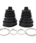 Top Tier Universal Silicone CV Joint Boot Kit Two Pack with two black silicone boots and clamps for easy installation.
