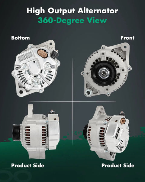 Replacement Alternator For Toyota 4Runner 2000 2.4L And Toyota Tacoma 2000 To 2004 2.4L And 2.7L 12V 80Amp CW S5 Pulley