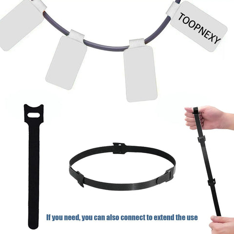 Pro Grade Cable Label Kit With Reusable Hook And Loop Ties, No Fuss 60 Piece Set Including 30 Cable Labels And 30 Cord Labels, Plus Marker