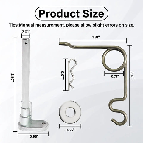 Gas Door Hinge Kit With Aluminum Spring Pin For 2015 2024 F150 Permanent Fuel Door Repair dimensions shown
