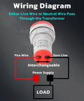 Wiring diagram for AC Voltage Display Three Pack Digital LED Voltmeter Panel For AC 60 To 500V with wiring connections depicted.