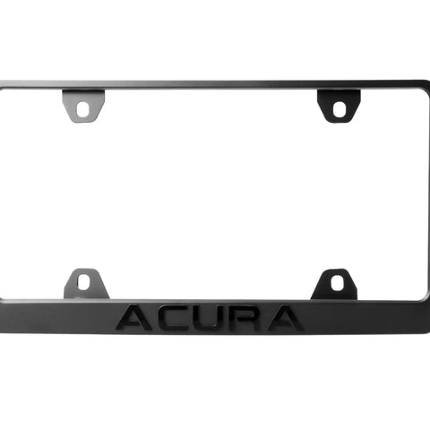 Stealth Matte Black License Plate Frame With 3D Raised Letters, UV Resistant Powder Coat Steel, Rust Proof Plate Holder
