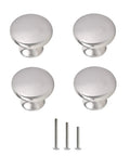 4 Pack Satin Brushed Nickel Round Mushroom Cabinet Knobs For Kitchen Bath And Closet Cabinets With On Trend Satin Finish And Easy Install Hardware Durable Zinc Alloy, 30 mm with screws