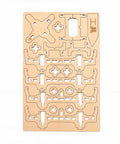 Wooden Drone Kit For Beginners With Protective Frame And One Key Takeoff DIY RC Quadcopter parts on a flat sheet