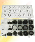 External Snap Ring Assortment Kit With 300 Pieces In 18 Sizes Black Metal Retaining Rings And Handy Storage Case For Industrial And Scientific Projects, open case