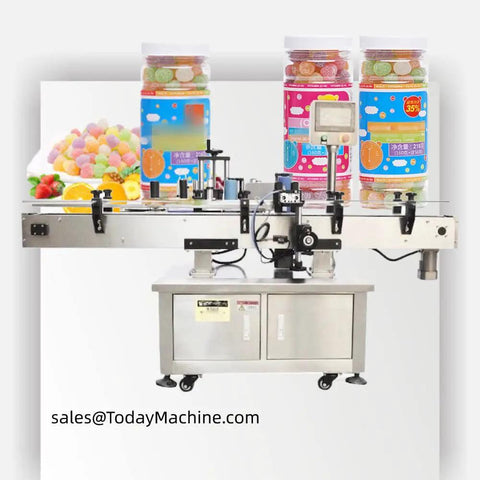 Top Tier Automatic Conveyor Carton Sealer And Labeler Plug And Play High Volume Packing Workhorse For Busy Warehouses Cranks Out Boxes Daily Without Skipping A Beat, with sweet candy jars and labeling system.