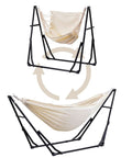 2 In 1 Outdoor Hammock With Stand Hangout Ready Swing Chair Portable Heavy Duty Steel Frame Backyard Vibe Doubles Up For Two