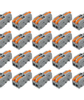 Twenty Pack Mini Lever Wire Connectors For Dead Simple Diy Splicing with snug grab copper clips in compact gray design.