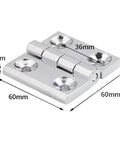 Beefy Butt Hinge For Distribution Box And Electrical Cabinet Doors Built Tough Zinc Alloy Silver Industrial Grade Door Hinge 60X60MM