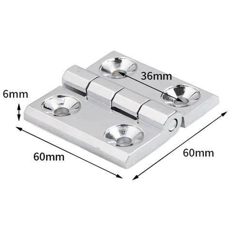 Beefy Butt Hinge For Distribution Box And Electrical Cabinet Doors Built Tough Zinc Alloy Silver Industrial Grade Door Hinge 60X60MM