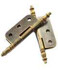 Top Shelf Vintage Folding Hinges With Screws Rock Solid Antique Bronze Zinc Alloy Hardware For Diy Projects Wooden Crates Cabinets And Keepsake Cases Easy Peasy Install And Dang Fine Finish close-up view showing two metal hinges.