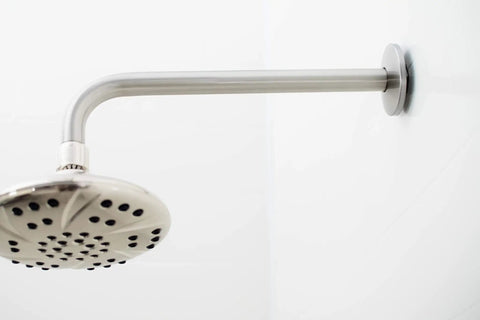 12 Inch L Shaped Shower Arm Extension For Rainfall And Adjustable Showerheads Brushed Nickel Finish Easy Install Extends Reach From Wall