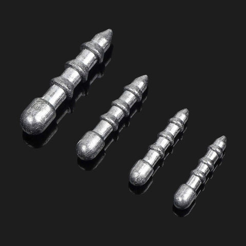 Bass Fishing Nail Sinkers Set 70 Pieces With Four Sizes One Thirty Second Ounce One Twenty Fifth Ounce One Sixteenth Ounce One Eighth Ounce Insert Weights