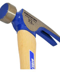 Close-up of California Framer Hammer With 23 Ounce Head Milled Face Curved Hickory Handle Heavy Duty Framing Tool For Pros And DIY Builders Made In USA Ideal For Studs Decks And Framing